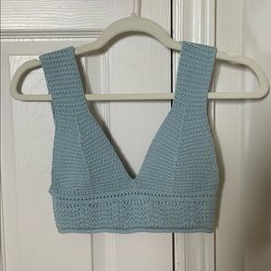 Zara Blue Knit Cropped Top - New!